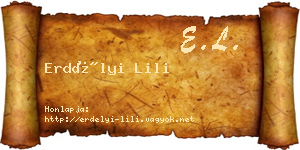 Erdélyi Lili névjegykártya